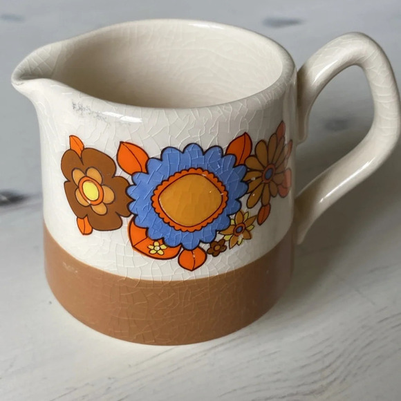 SADLER Made in Saffordshire ENGLAND MCM Vintage Milk & Sugar Set - Picture 3 of 12